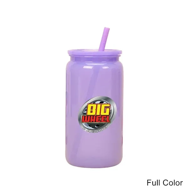 16 oz Acrylic Mason Jar with Lid and Straws Plastic Tumbler