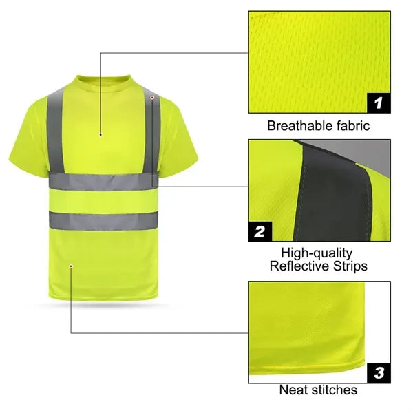 High-Visibility Short Sleeve Reflective Safety Polo Shirt
