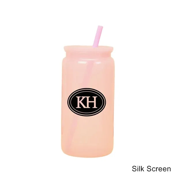 16 oz Acrylic Mason Jar with Lid and Straws Plastic Tumbler
