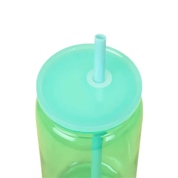 16 oz Acrylic Mason Jar with Lid and Straws Plastic Tumbler