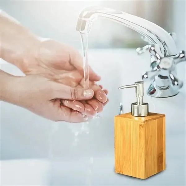 7Oz Refillable Bamboo Lotion Bottle Shampoo Soap Dispenser