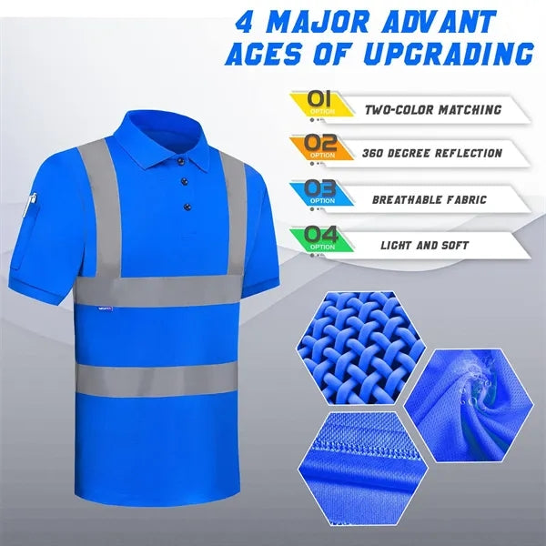 High-Visibility Reflective Safety Polo Shirt