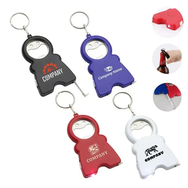 Keychain With Bottle Opener, Flashlight,Tape Measure