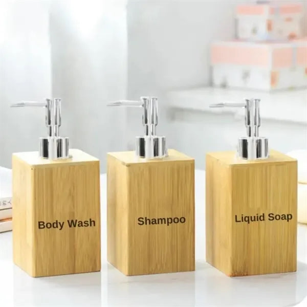 7Oz Refillable Bamboo Lotion Bottle Shampoo Soap Dispenser