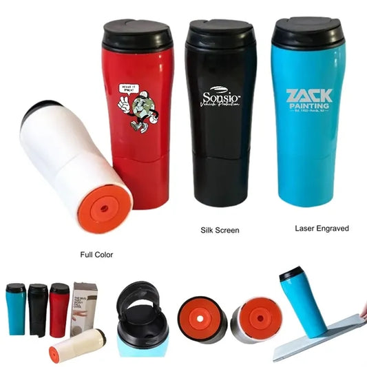 17 oz No Spill Double Wall Suction Tumbler Plastic Mug