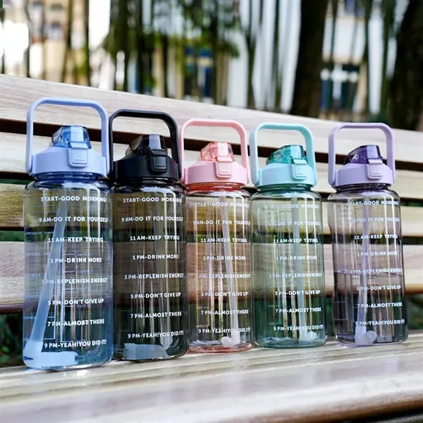 2L Sports Water Bottle With Time Marker
