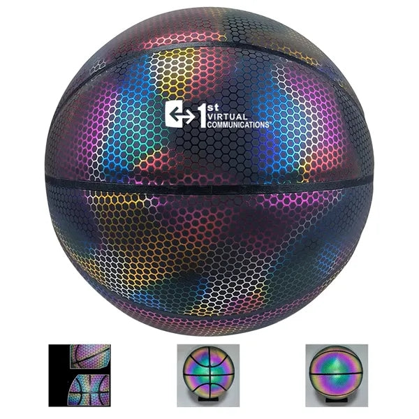 Reflective Glowing Holographic Luminous Basketball