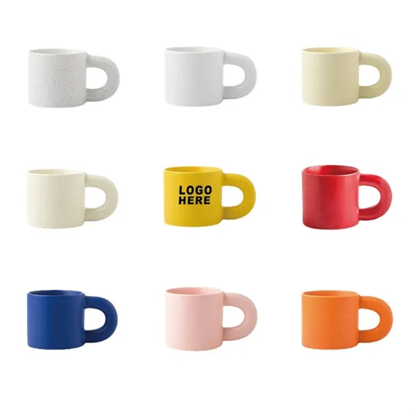 Cute Fat Handle Ceramic Coffee Mug