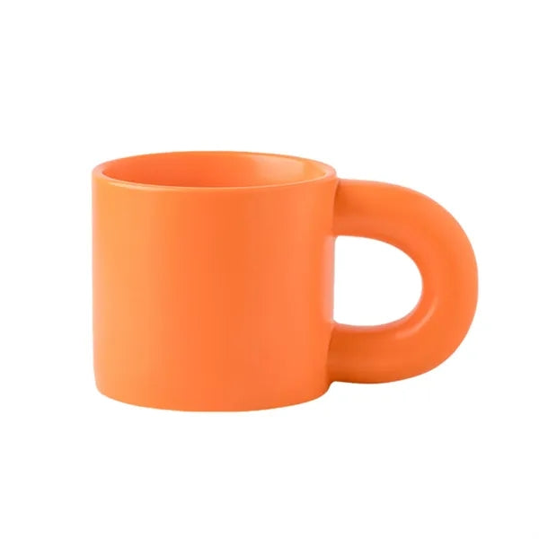 Cute Fat Handle Ceramic Coffee Mug