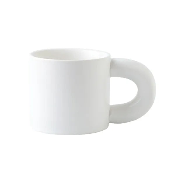 Cute Fat Handle Ceramic Coffee Mug