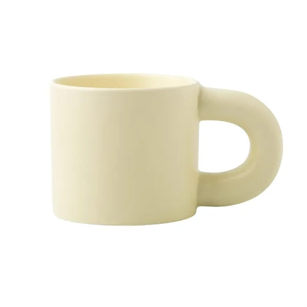 Cute Fat Handle Ceramic Coffee Mug