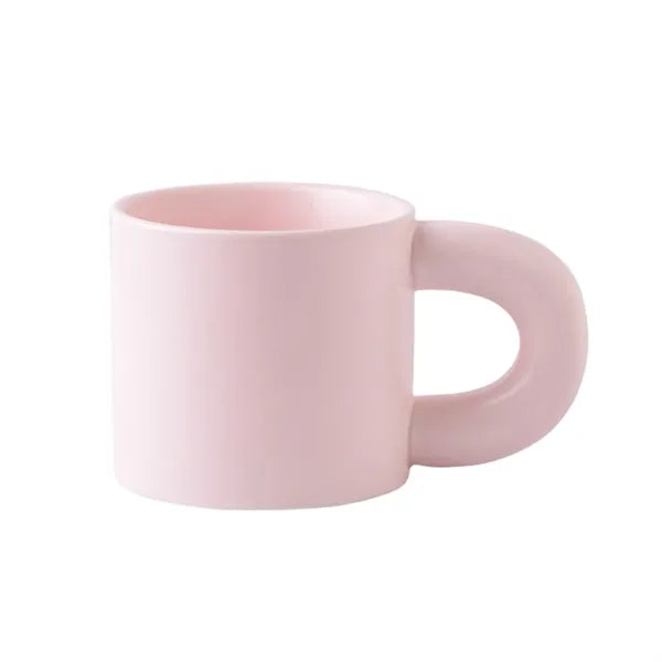 Cute Fat Handle Ceramic Coffee Mug