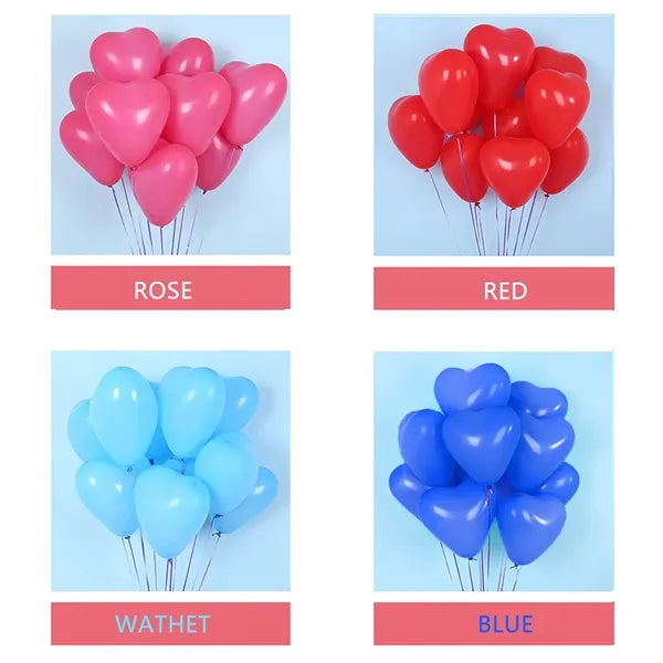 10-inch Latex Color Heart Shaped Balloon for Party Wedding