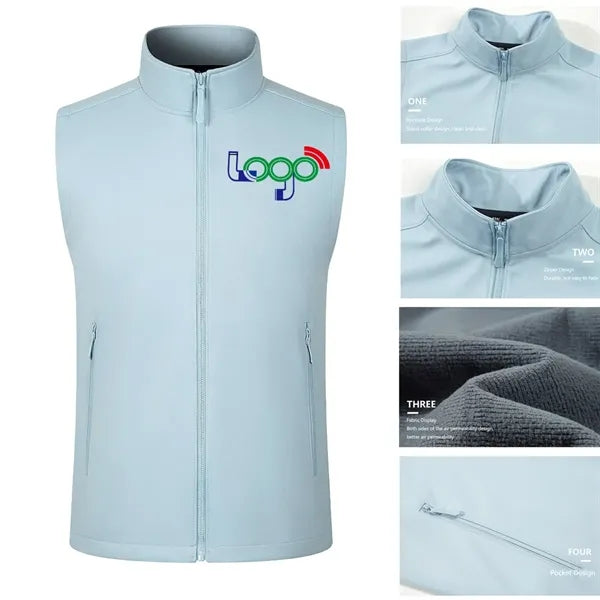 Softshell Fleece-Lined Vest with Zippered Pockets
