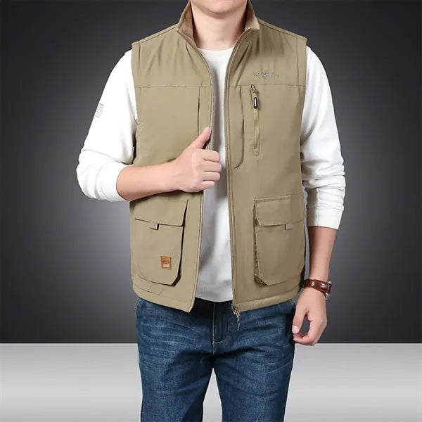 Reversible Fleece Vest with Multi-Pocket Design