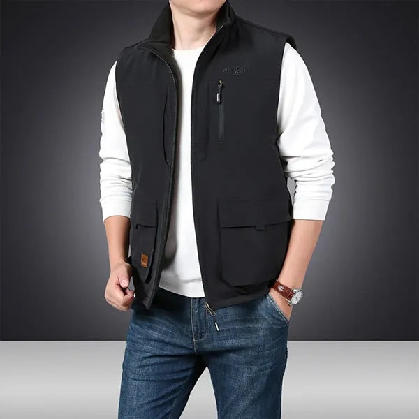 Reversible Fleece Vest with Multi-Pocket Design