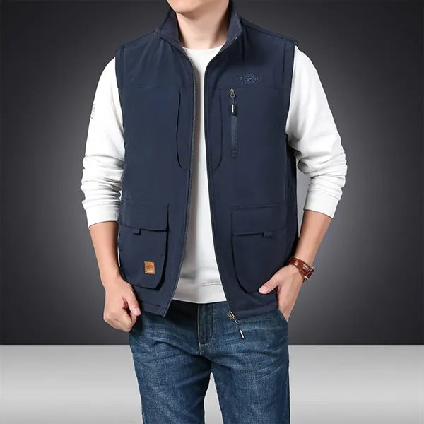 Reversible Fleece Vest with Multi-Pocket Design