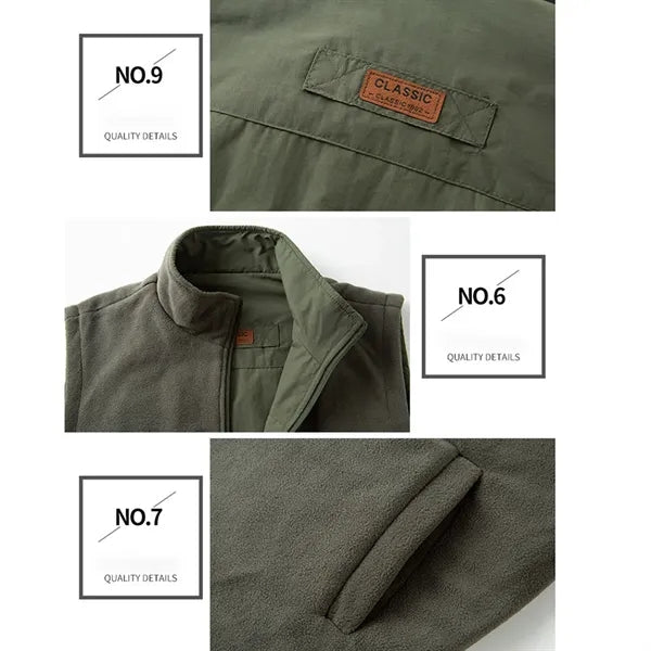 Reversible Fleece Vest with Multi-Pocket Design