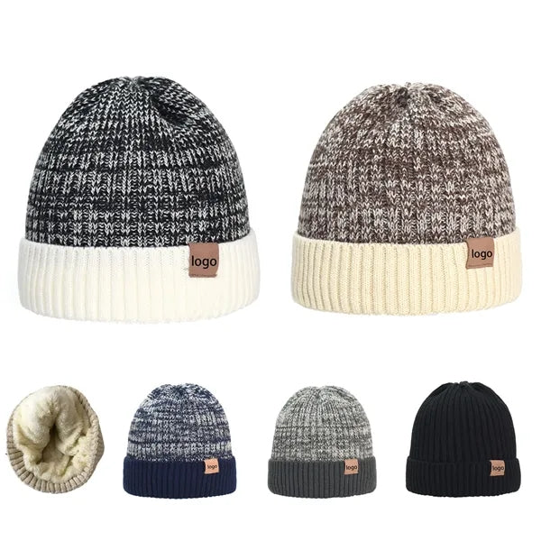 Winter Fleece Lined Beanie Hat for Men