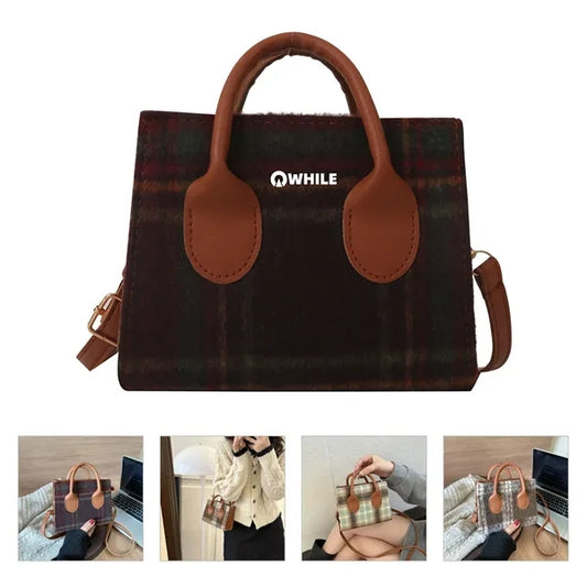 Canvas Small Checkered Cross body Bag