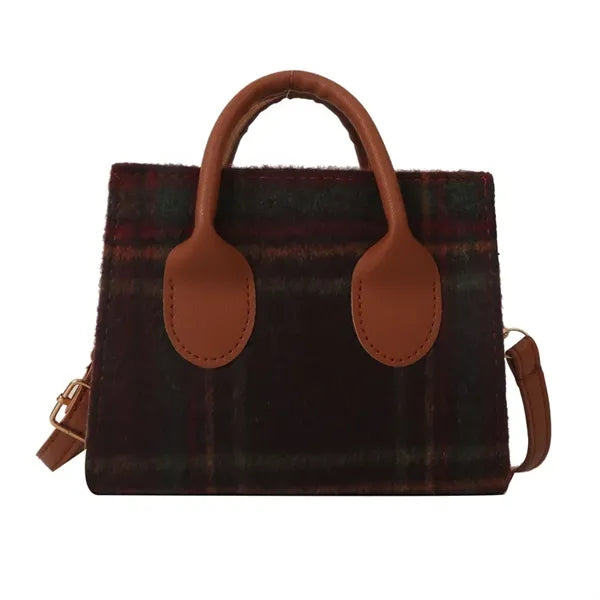 Canvas Small Checkered Cross body Bag