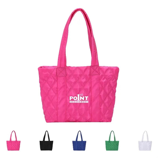 Quilted Puffer Down Cotton Winter Tote Bag