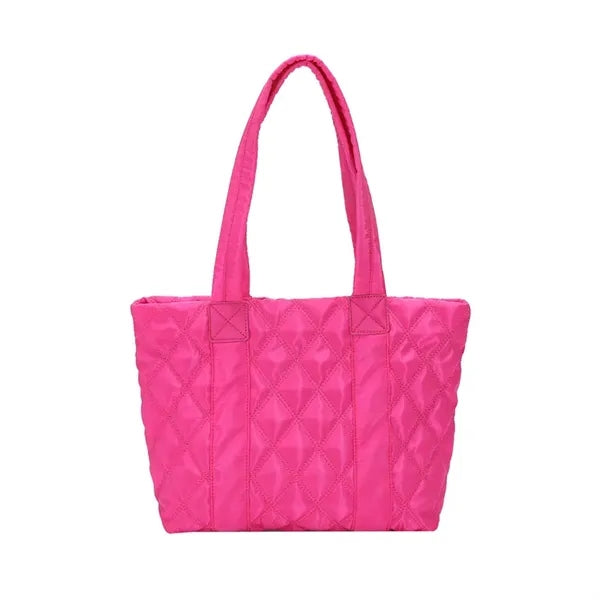Quilted Puffer Down Cotton Winter Tote Bag