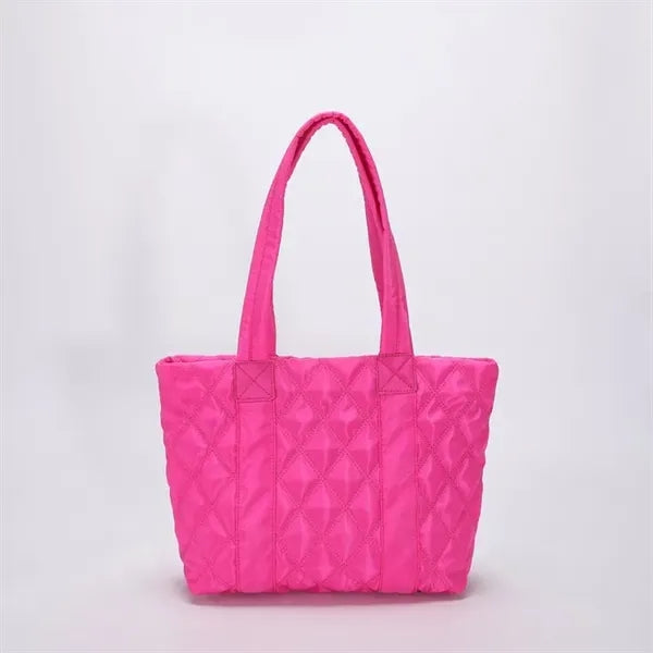 Quilted Puffer Down Cotton Winter Tote Bag