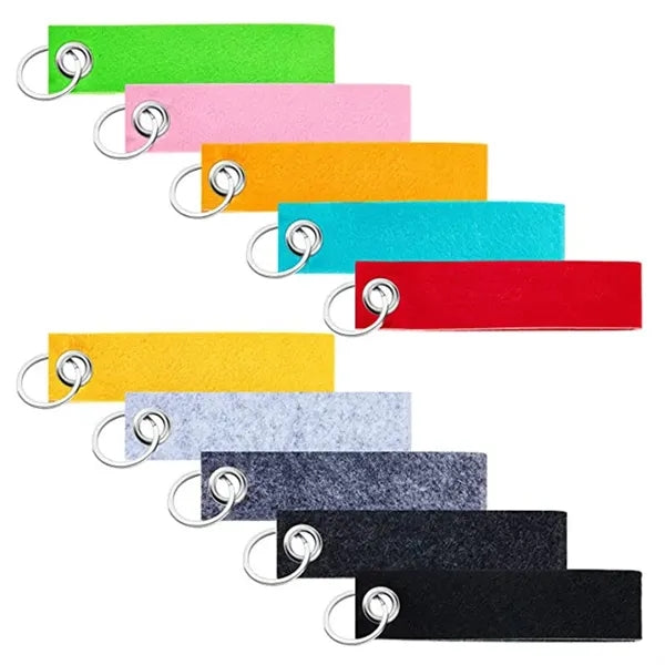 Felt Wrist Keychain With Metal Split Ring