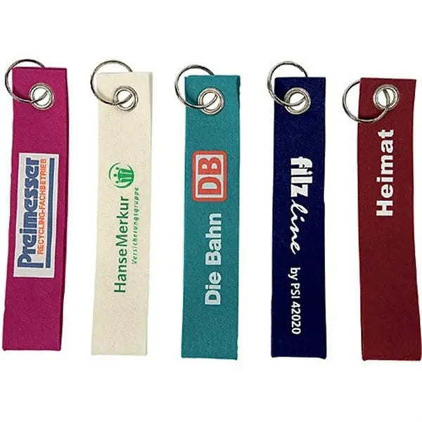 Felt Wrist Keychain With Metal Split Ring
