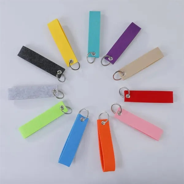 Felt Wrist Keychain With Metal Split Ring