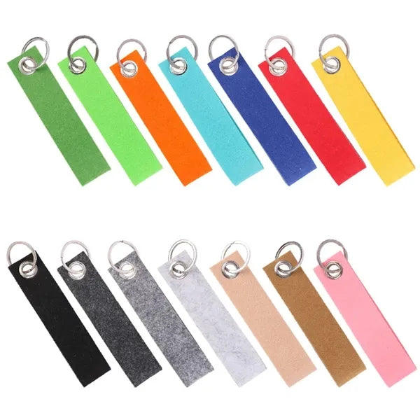 Felt Wrist Keychain With Metal Split Ring