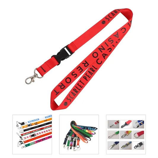3/4" Lanyard w/Detachable Buckle & Lobster Claw