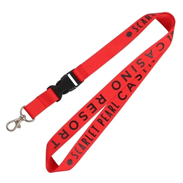 3/4" Lanyard w/Detachable Buckle & Lobster Claw