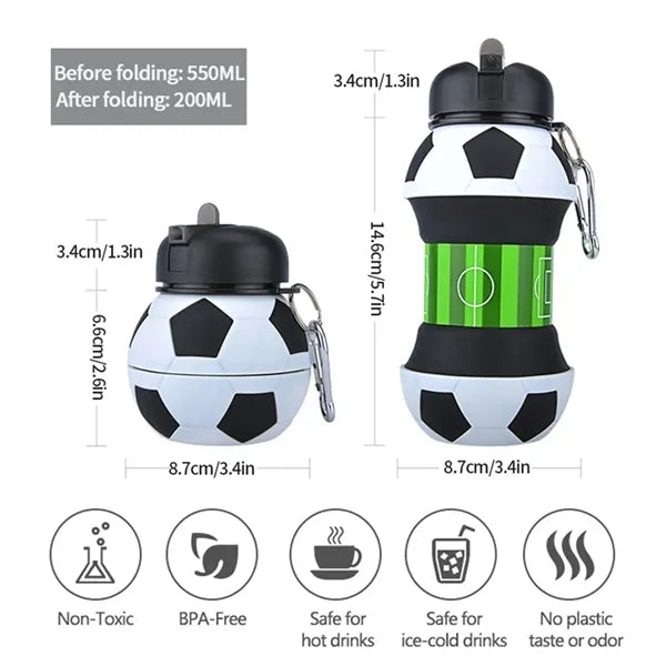 19oz Silicone Foldable Bpa Free Leakproof Sports Water Jugs
