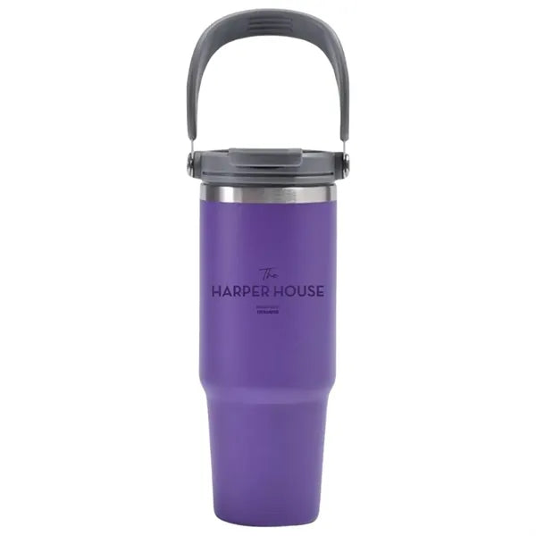 30oz. Insulated Tumber with Handle and Flip Straw