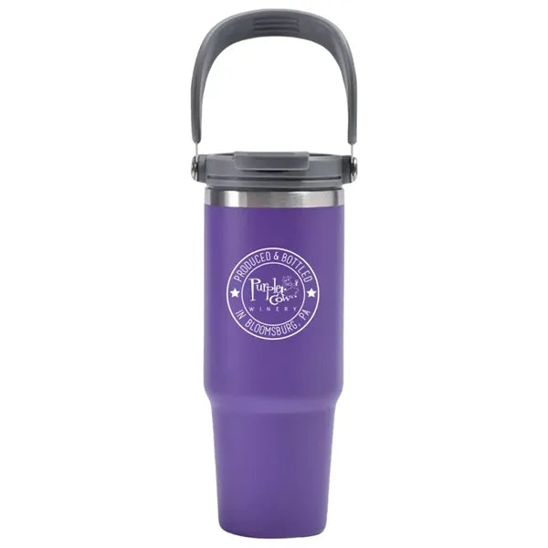 30oz. Insulated Tumber with Handle and Flip Straw