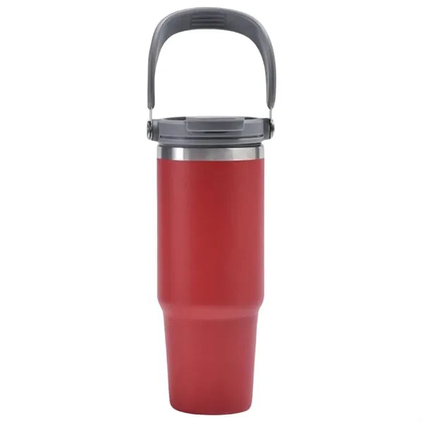 30oz. Insulated Tumber with Handle and Flip Straw
