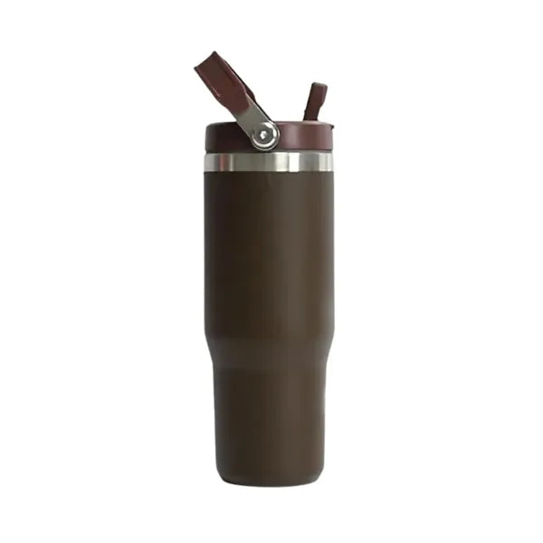 30oz. Insulated Tumber with Handle and Flip Straw