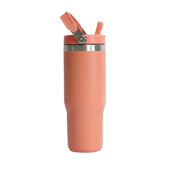 30oz. Insulated Tumber with Handle and Flip Straw