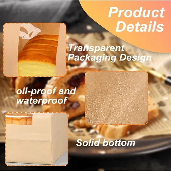 Greaseproof Food Packaging Storage with Front Window