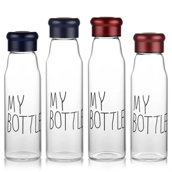Clear Glass Water Bottles with Protection Sleeve