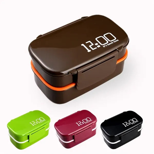 Double Layer Plastic Lunch Box with bag