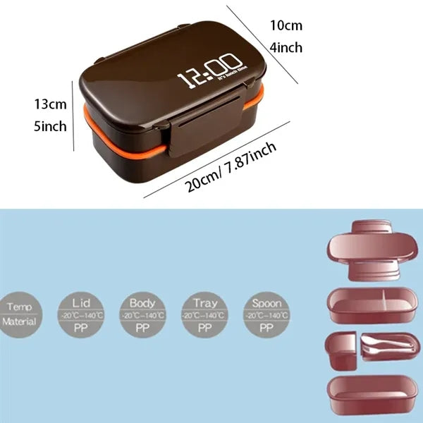 Double Layer Plastic Lunch Box with bag