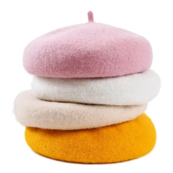Wool Beret Cap easily folded away to pack into your handbag