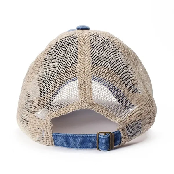 Adjustable washable cotton mesh cap