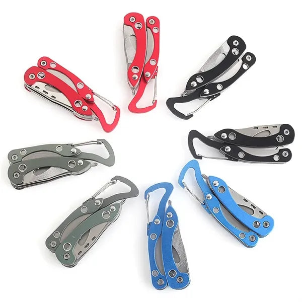 Multi-Tool Folding Pliers with Carabiner