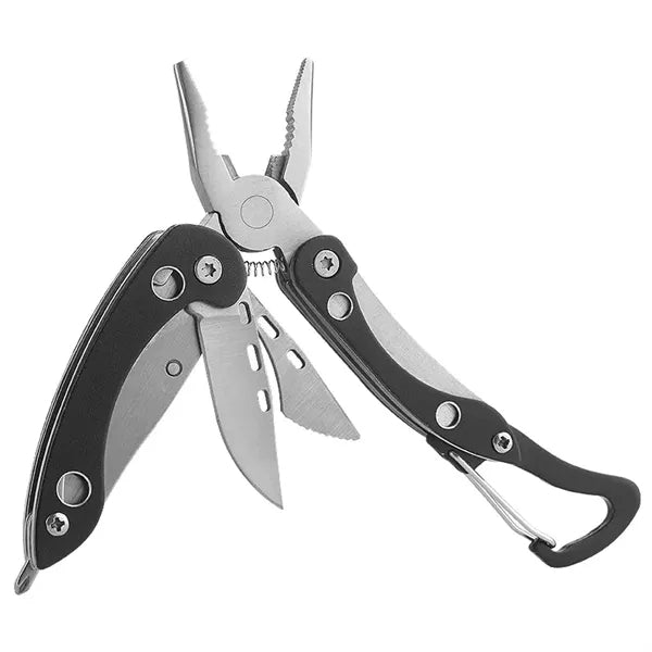 Multi-Tool Folding Pliers with Carabiner