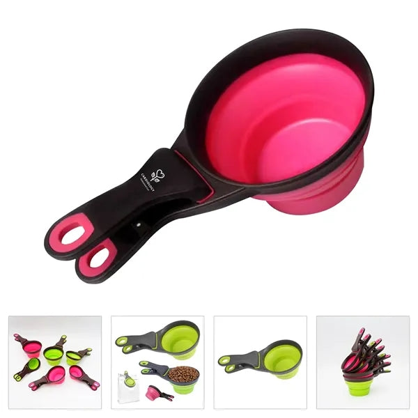 Pet Food Scoop With Collapsible Clip