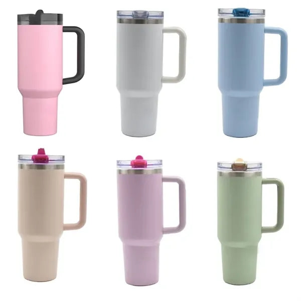 40oz Stainless Steel Macy's Pink Tumbler with Straw Lid